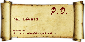 Pál Dévald névjegykártya